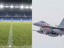 prelet, stíhačky, F-16, Národný futbalový štadión