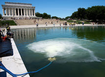 washington lincolnov pamätník pool zrkadlové jazierko