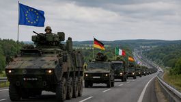 Vojenská kolóna EÚ - obrázok vytvorený AI