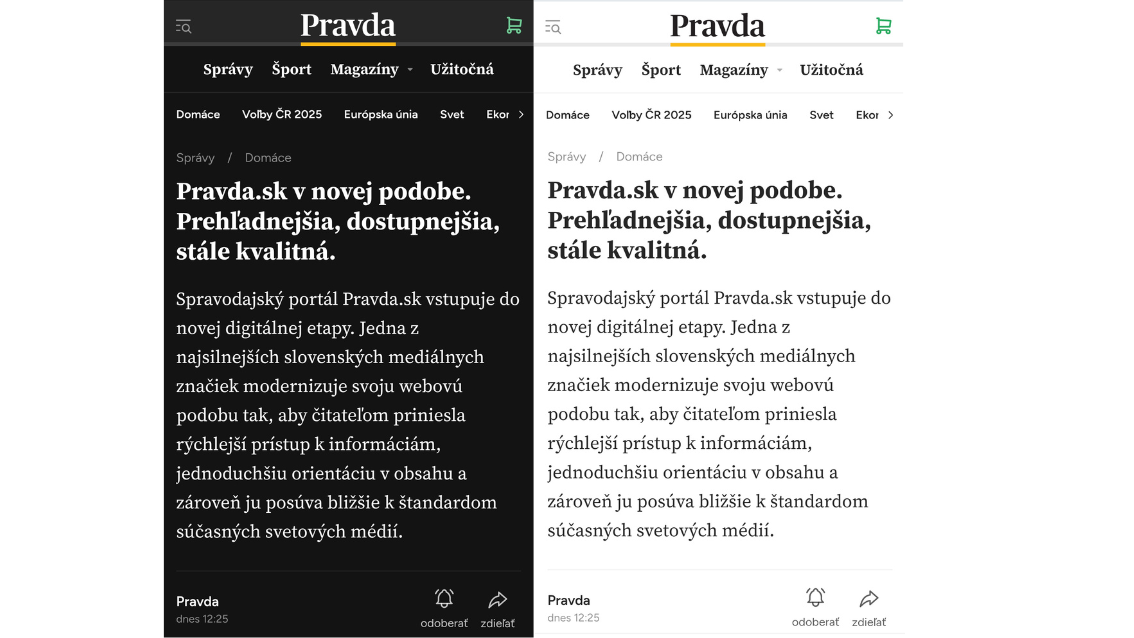 Spravodajská stránka Pravda.sk je dostupná v...